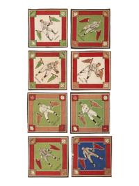 A Large Group of Over 100 1914 B18 Baseball Blanket Squares Including Multiple Hall of Famers,