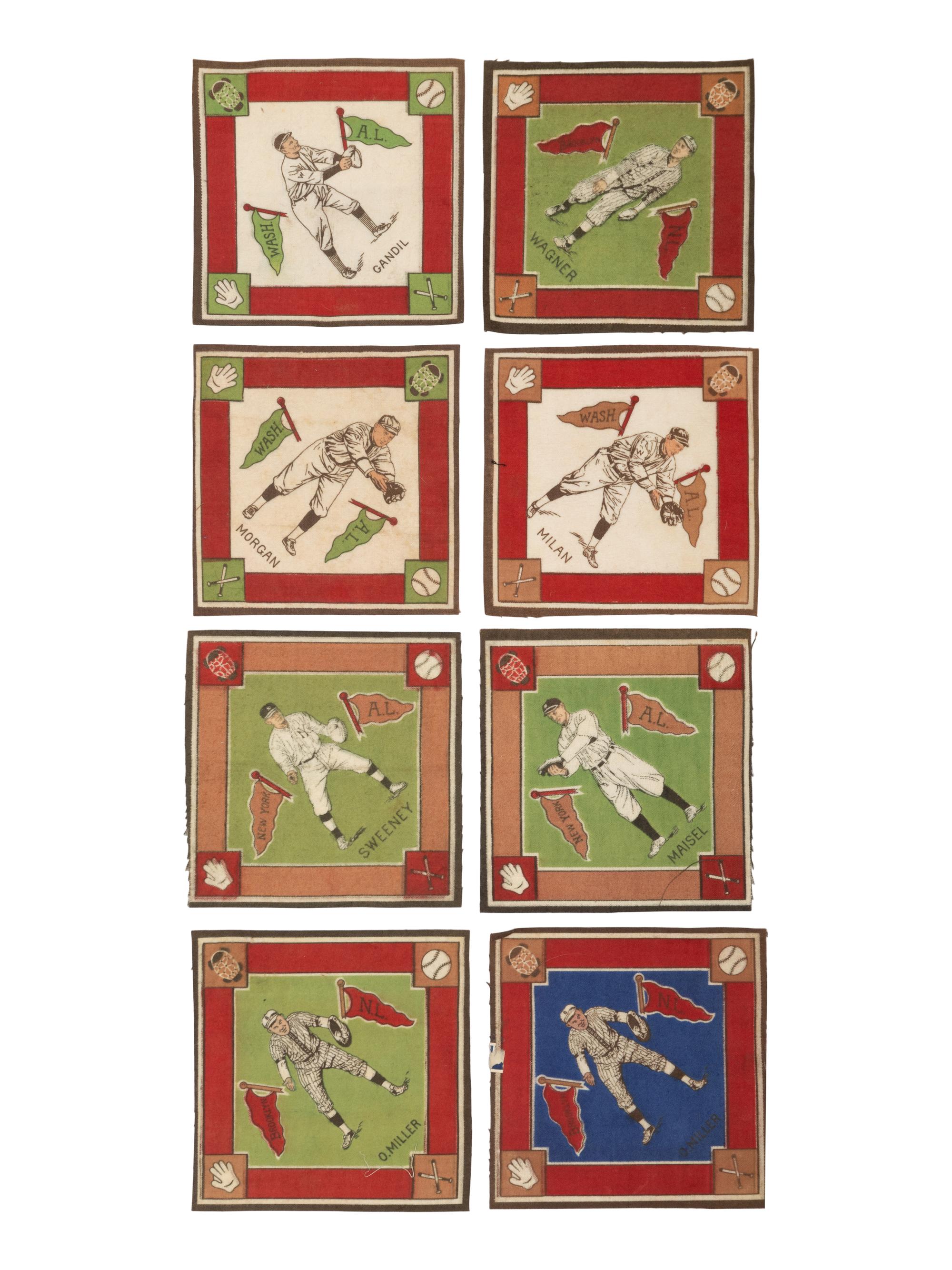A Large Group of Over 100 1914 B18 Baseball Blanket Squares Including Multiple Hall of Famers,