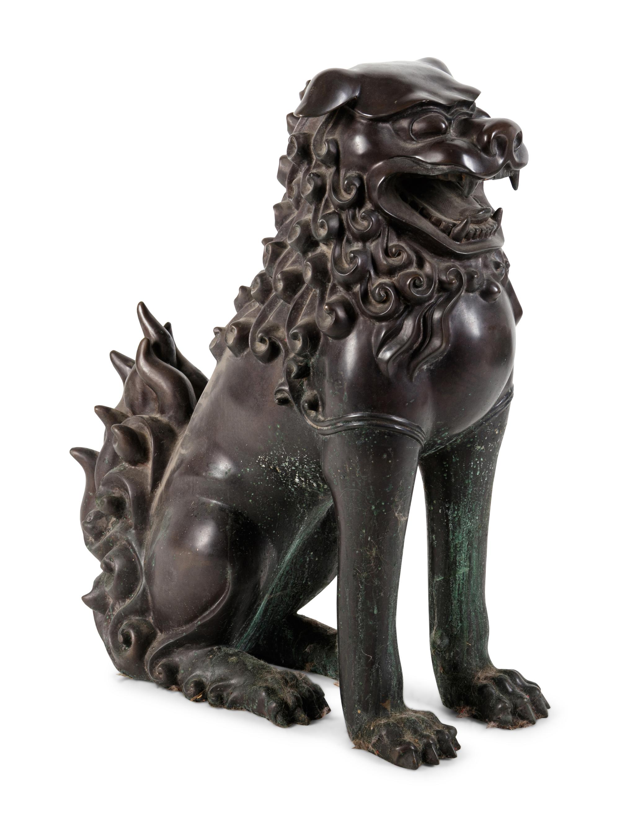 A Chinese Bronze Figure of a Fu Lion