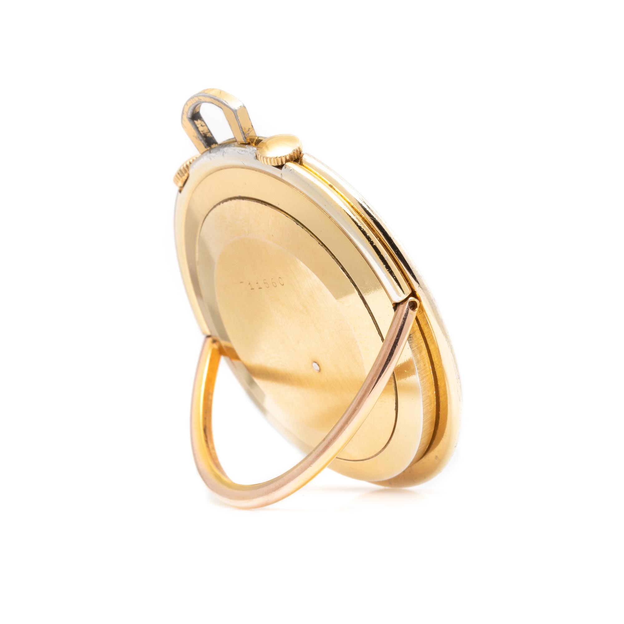 JAEGER-LeCOULTRE, VINTAGE, GOLD-FILLED TRAVEL ALARM OPEN FACE POCKET WATCH