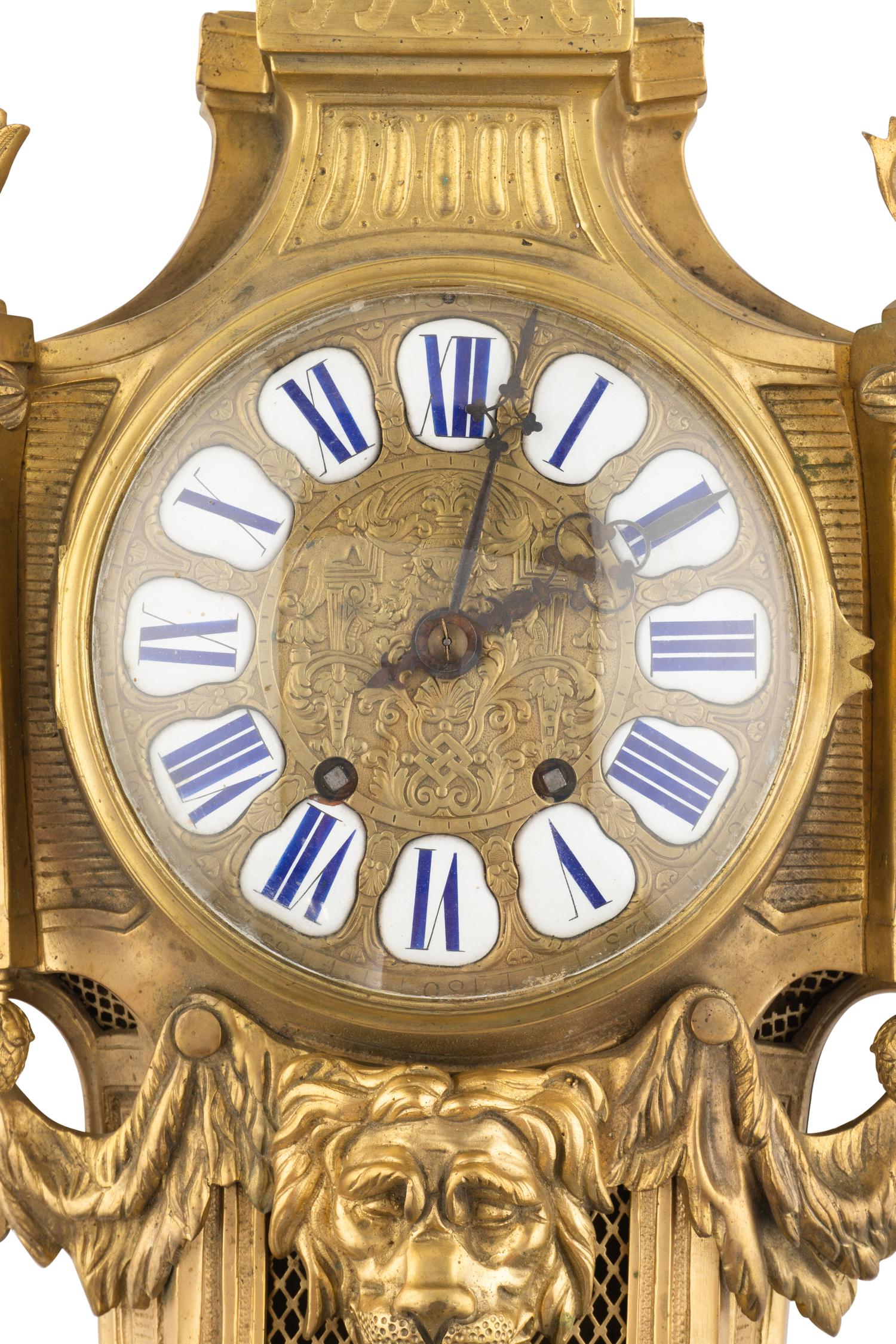 A French Gilt Bronze Cartel Clock