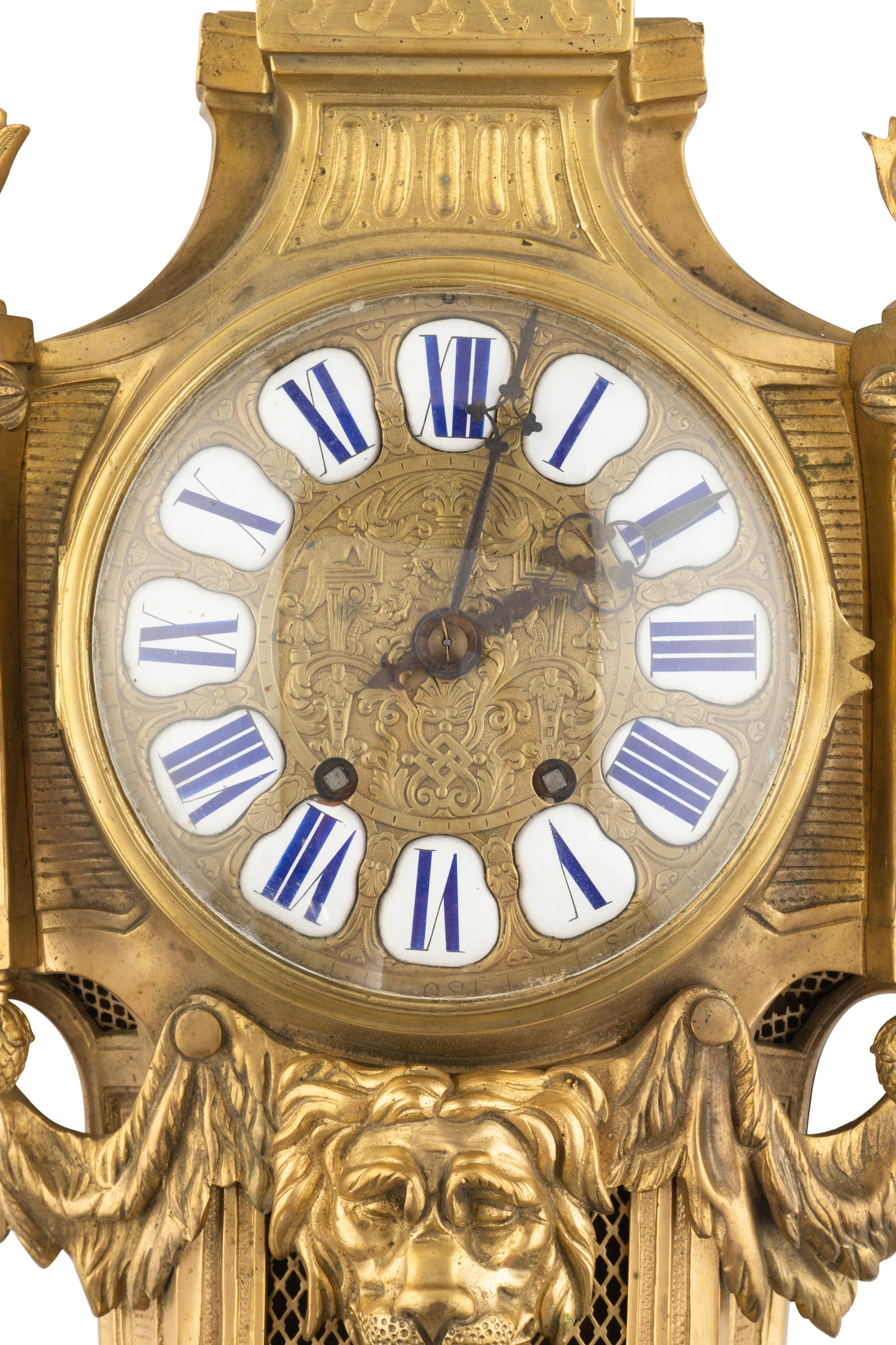 A French Gilt Bronze Cartel Clock