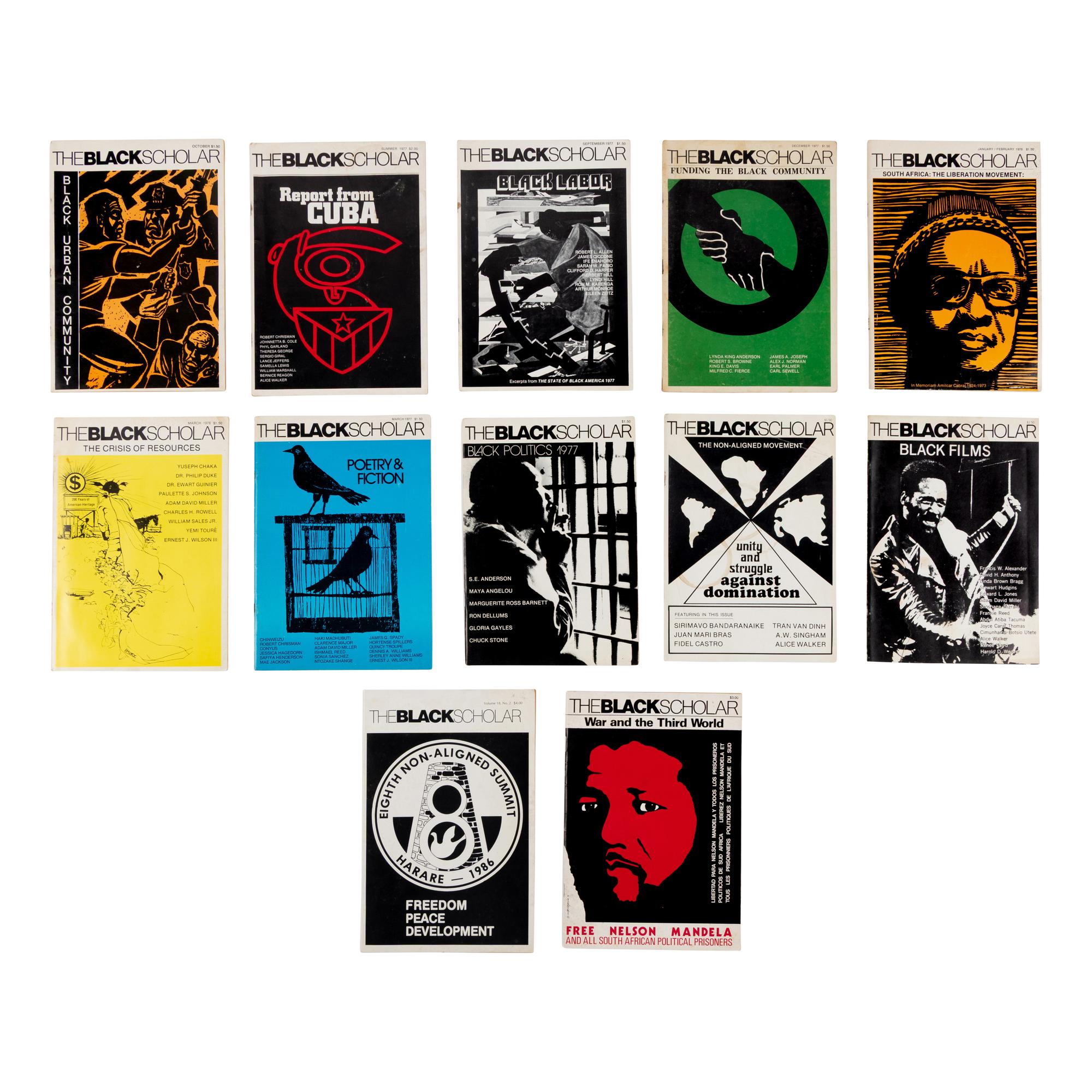 [African-Americana] Chrisman, Robert, et al., (editor). Group of 27 issues of "The Black Scholar"
