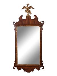 A Chippendale Style Parcel Gilt Mahogany Mirror