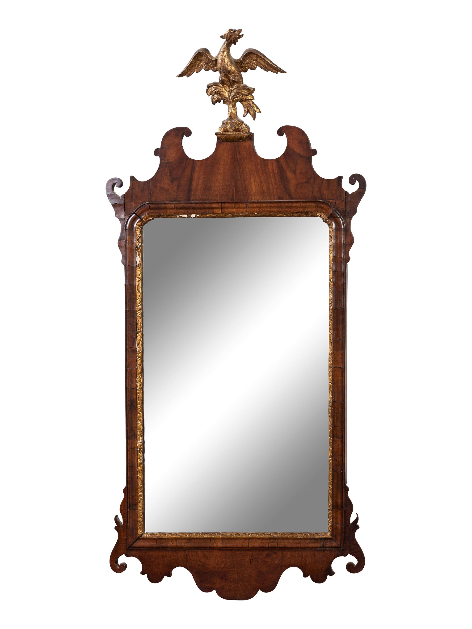 A Chippendale Style Parcel Gilt Mahogany Mirror
