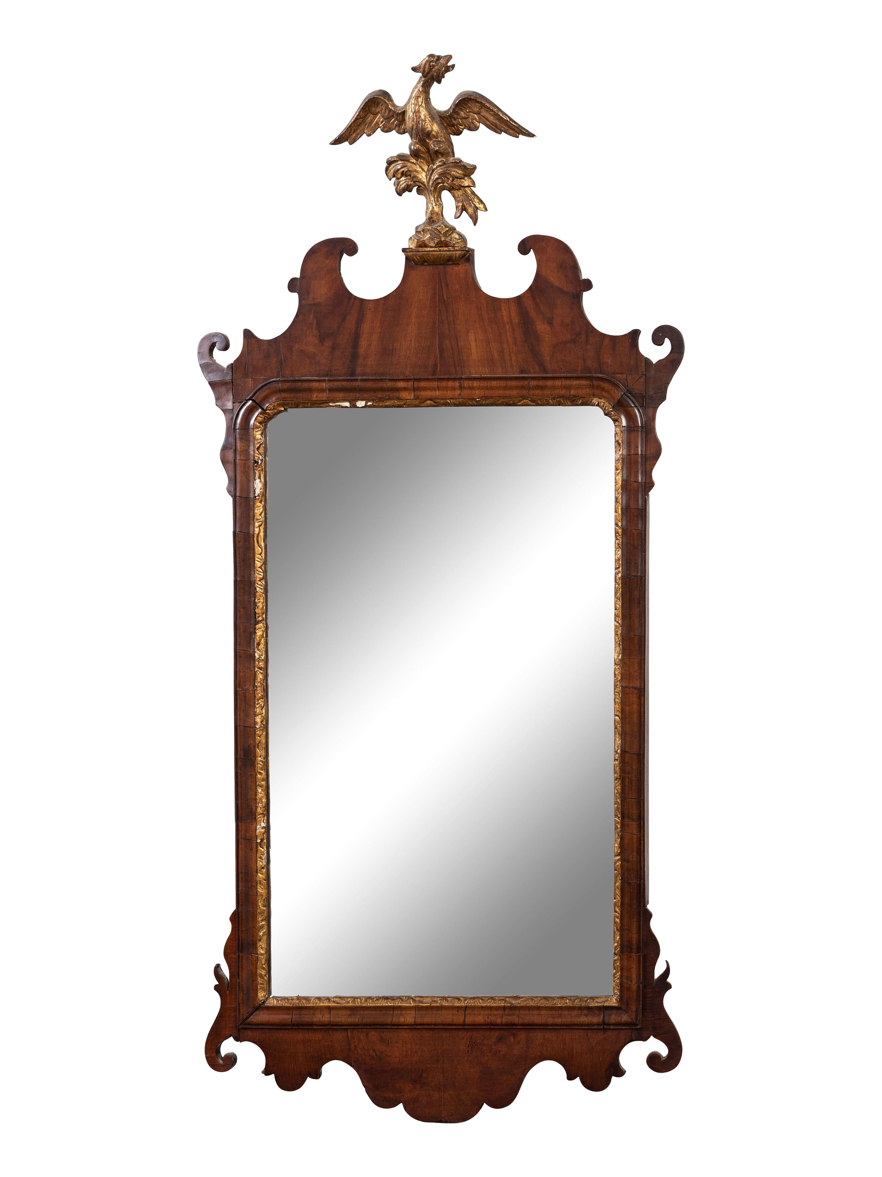 A Chippendale Style Parcel Gilt Mahogany Mirror