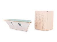 Two Chinese Painted Porcelain Scholar's Objects