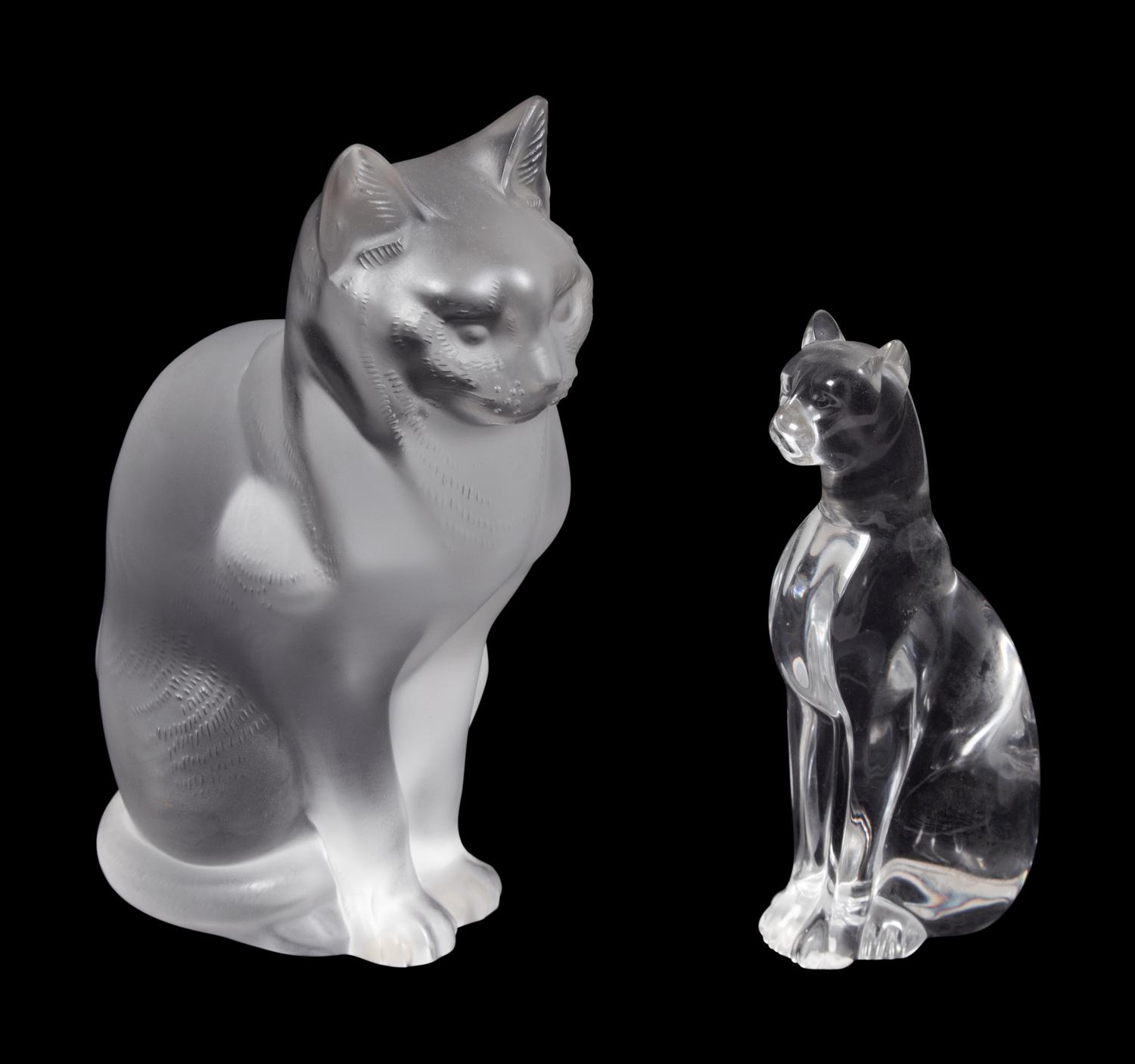 A Collection of Lalique and Baccarat Glass Figures