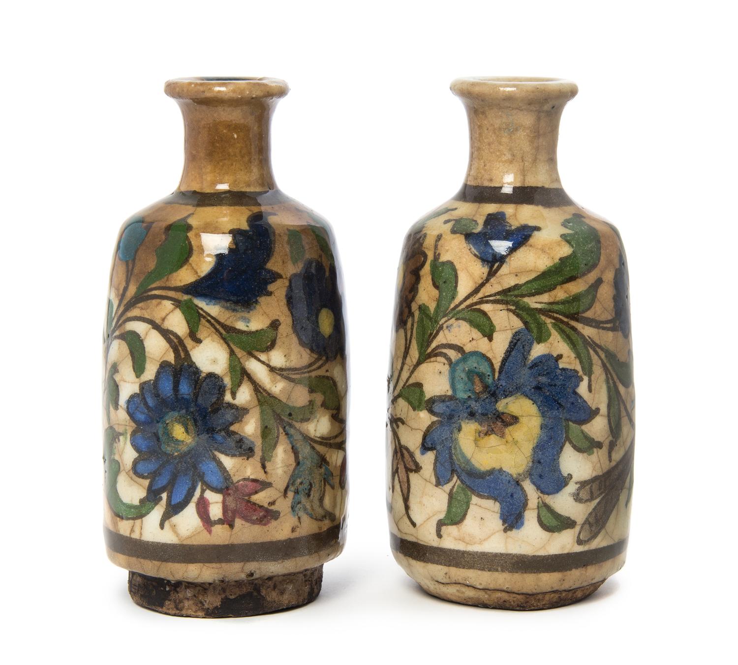Two Persian Ceramic Vessels, Height of taller 7 inches.