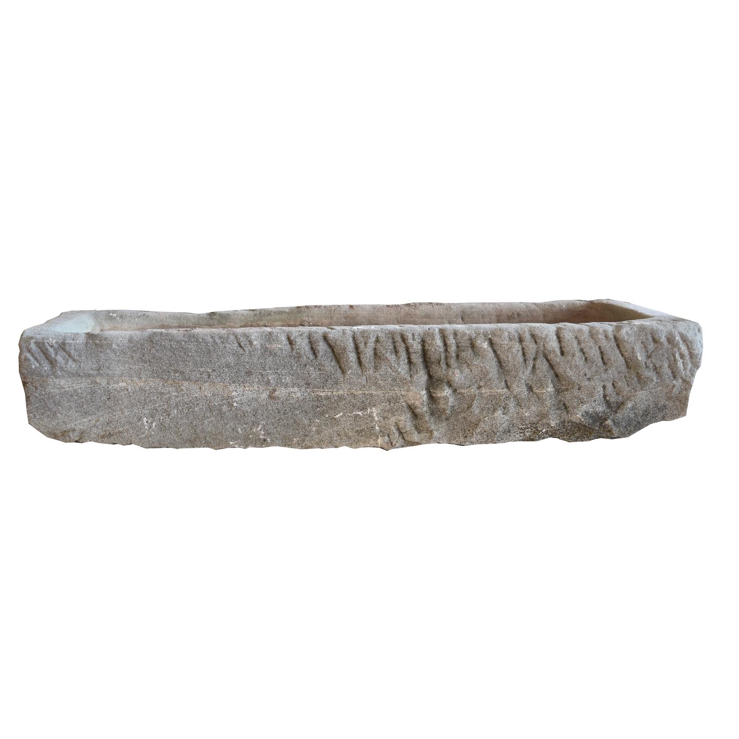 A Carved Limestone Trough 52" W x 15" D x 10" H — Czech Republic, Circa 1800