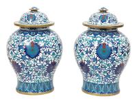 A Pair of Chinese Cloisonné Jars