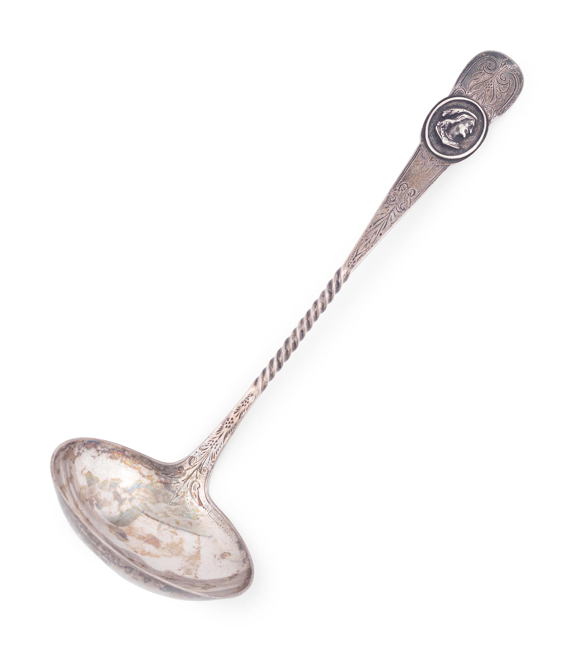 An American Coin Silver Spiral-Twist Punch Server