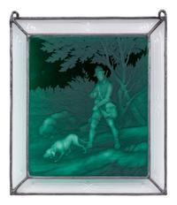 A Bohemian Glass Lithophane Panel