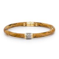 Soho, Enamel, Diamond, and Bicolor Gold Bangle Bracelet