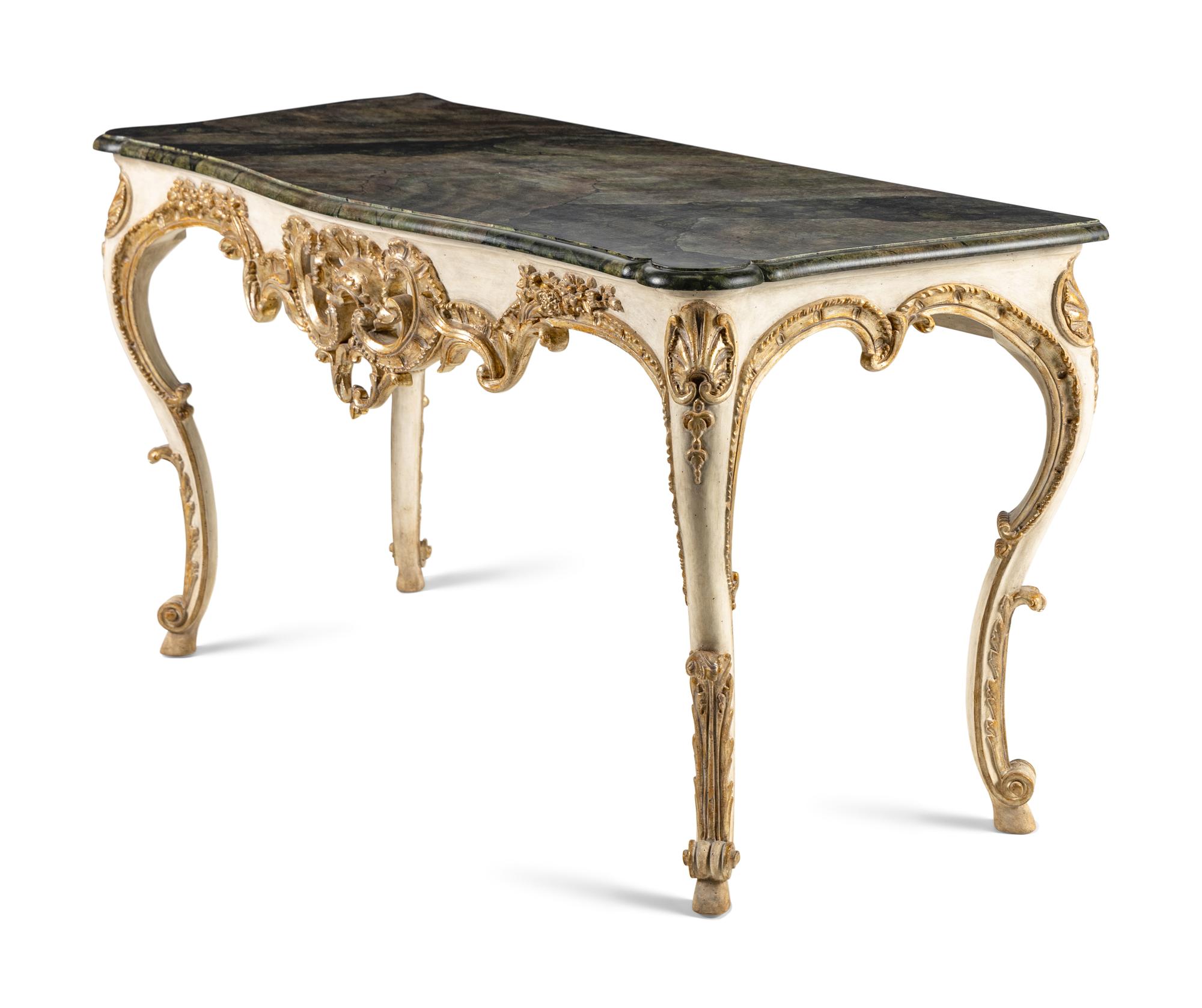 A Venetian Style Painted Console Table