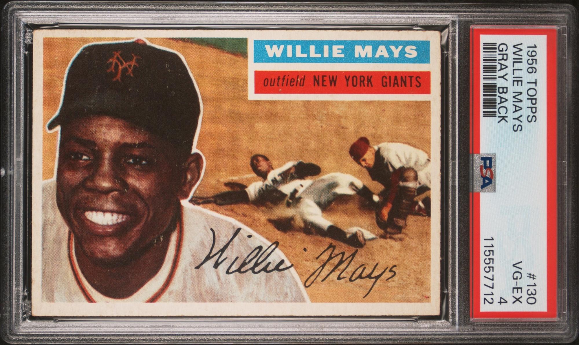 A 1956 Topps Willie Mays Baseball Card No. 130 (PSA 4 VG-EX) from The Collection of David Eisenhower