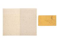 [CIVIL WAR]. Soldier's letter detailing the execution of an identified deserter by firing squad. "Head Quarters 1st Division 2nd Corp," 2 October 1863.