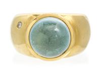 An 18 Karat Yellow Gold, Aquamarine and Diamond Ring, H. Stern, 11.00 dwts.