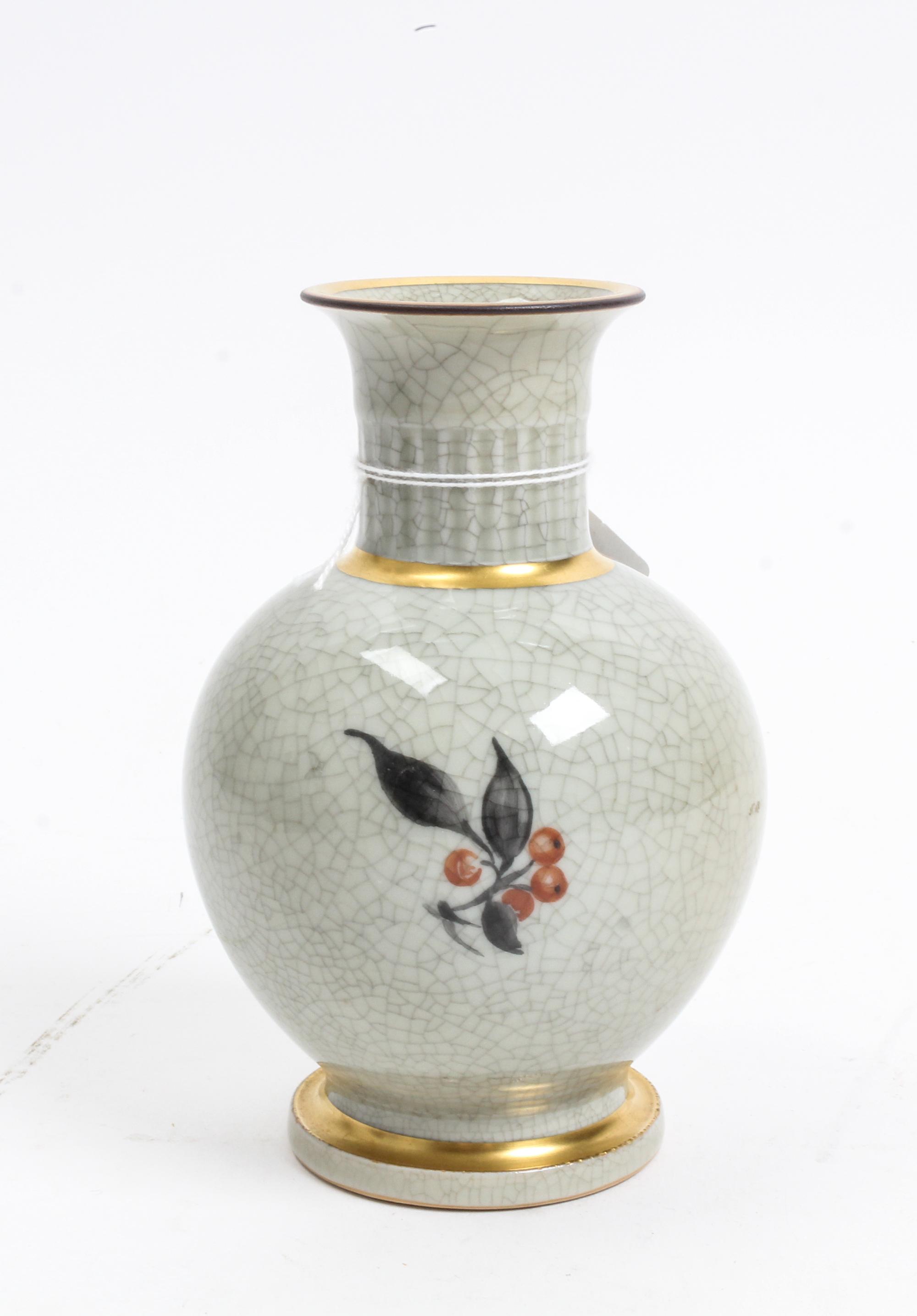 A Royal Copenhagen Vase Height 5 3/4 inches.