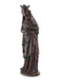 A Carved Oak Figural Group of the Madonna and Child