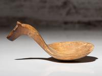 Meskwaki Carved Maple Figural Ladle, Horse