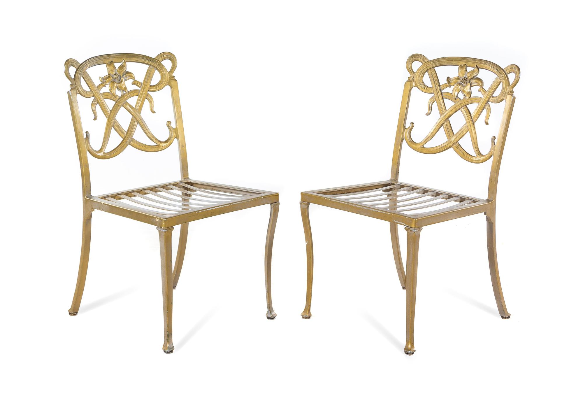 A Gilt Metal and Glass Dining Table