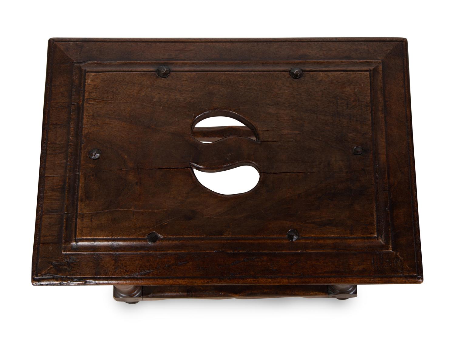 Three Italian Baroque Style Walnut Stools