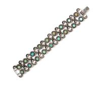A Sterling Silver and Turquoise Bracelet, Mexico, 41.50 dwts.