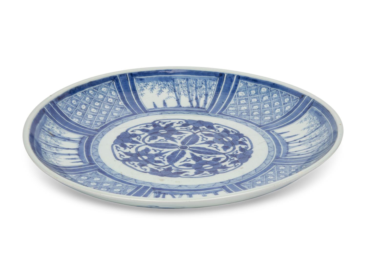 A Japanese Blue and White Porcelain Plate
