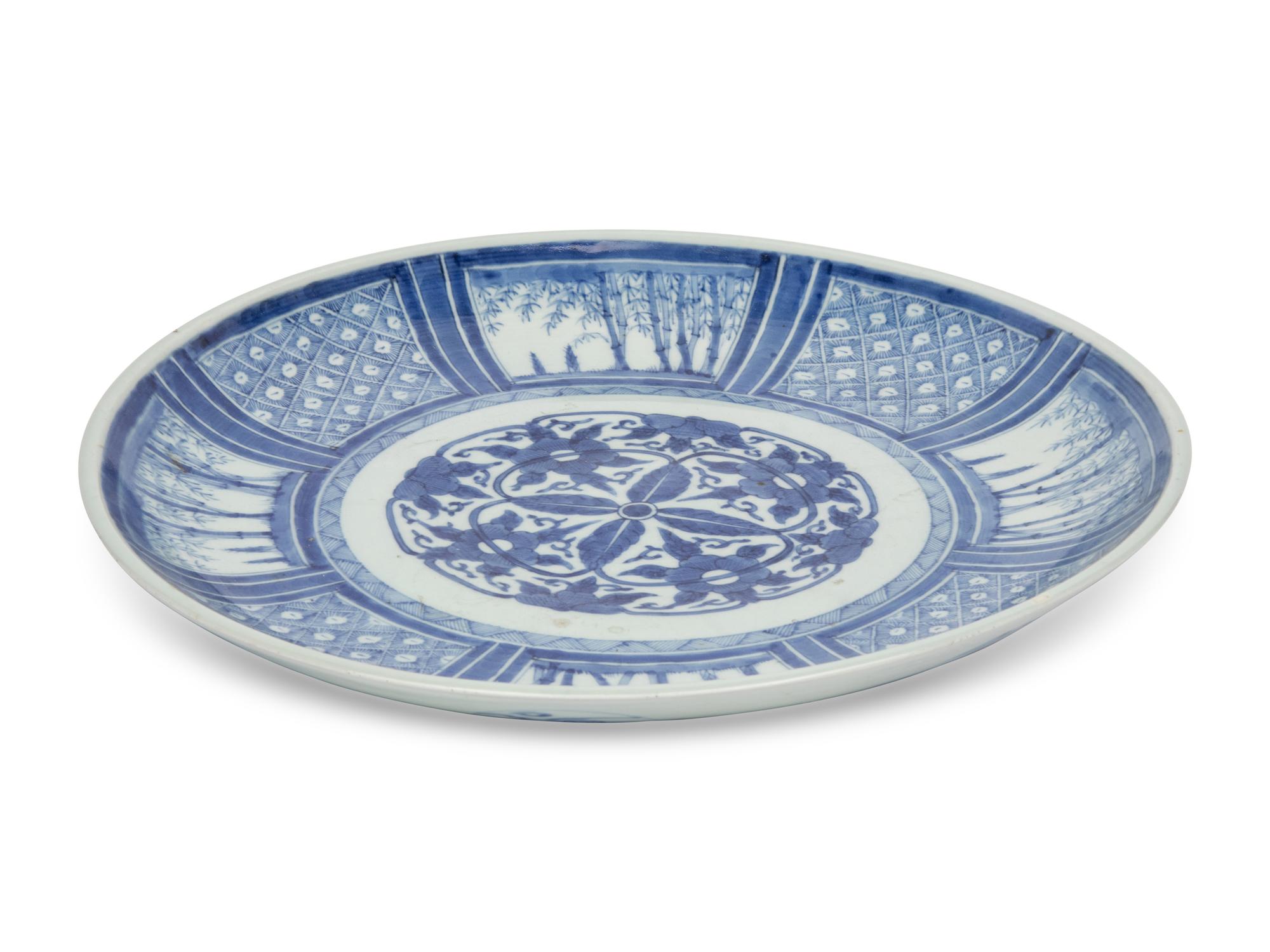 A Japanese Blue and White Porcelain Plate