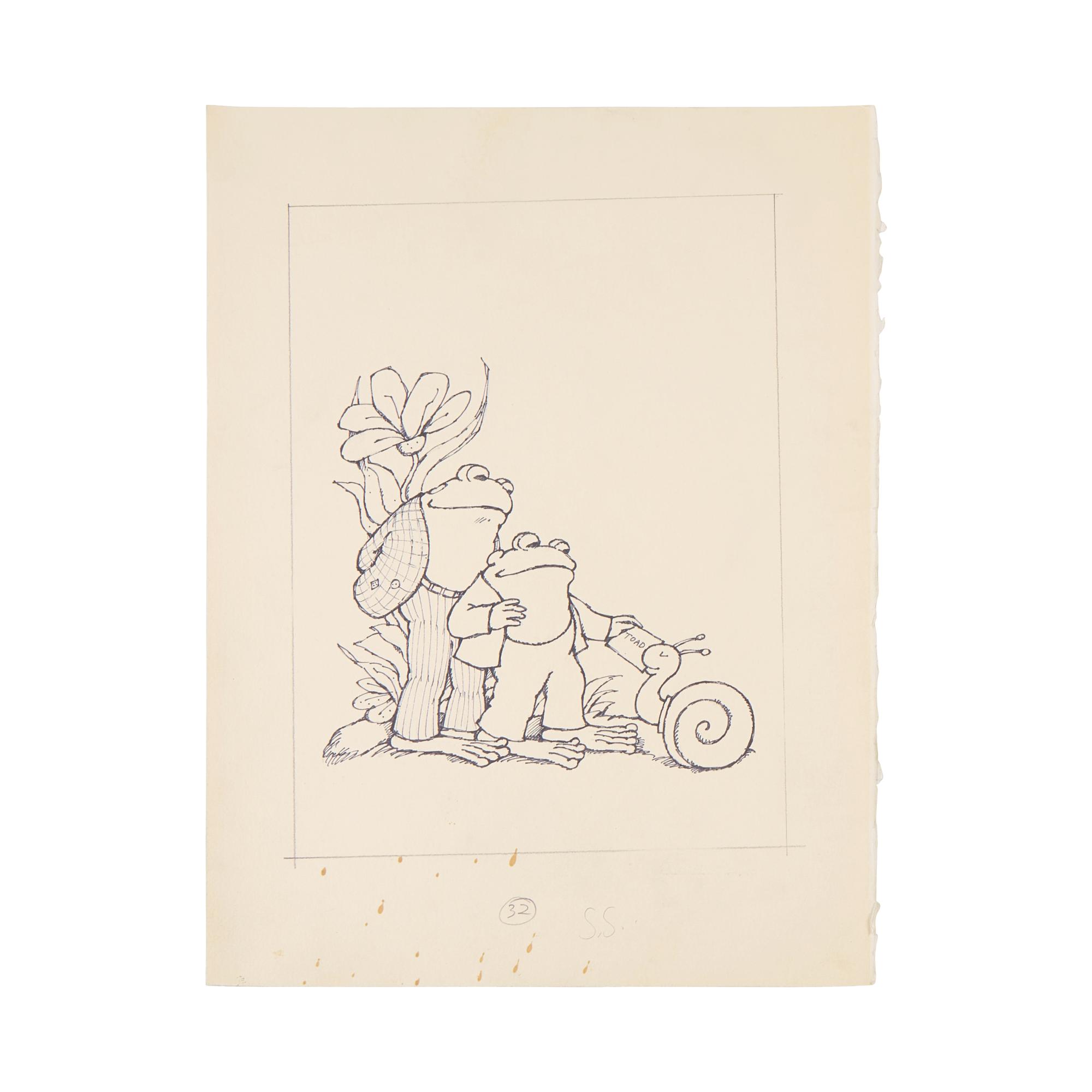 [Children's & Illustrated] Lobel, Arnold. Original Illustration of Frog and Toad