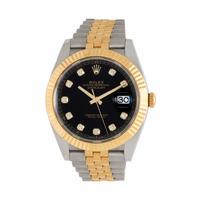 Rolex, Ref. 126333, 18K Yellow Gold and Stainless Steel 'Datejust' Watch with Black Dial and Diamond Indices