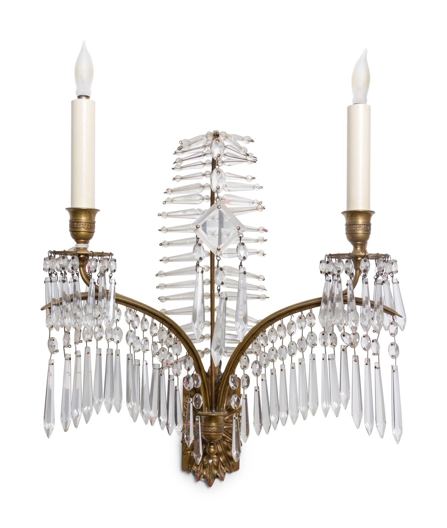 A Pair of Crystal Sconces