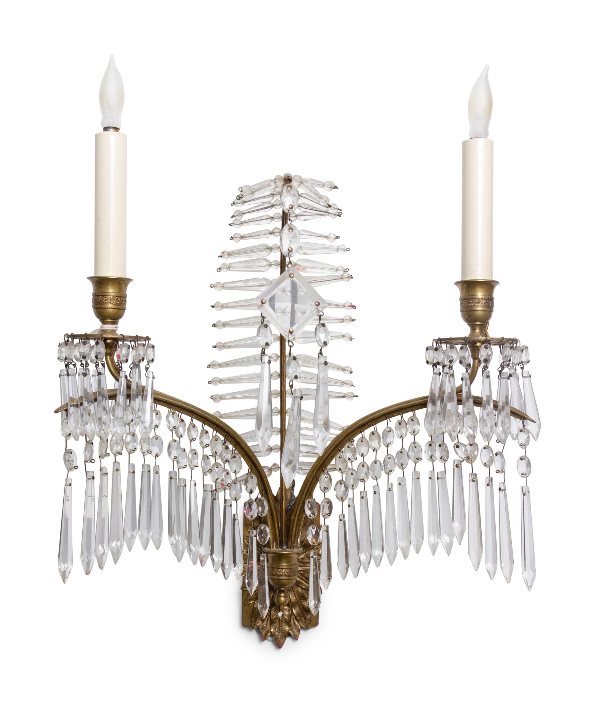A Pair of Crystal Sconces