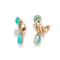 YELLOW GOLD, TURQUOISE AND DIAMOND SET