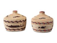 Polychrome Lidded Baskets