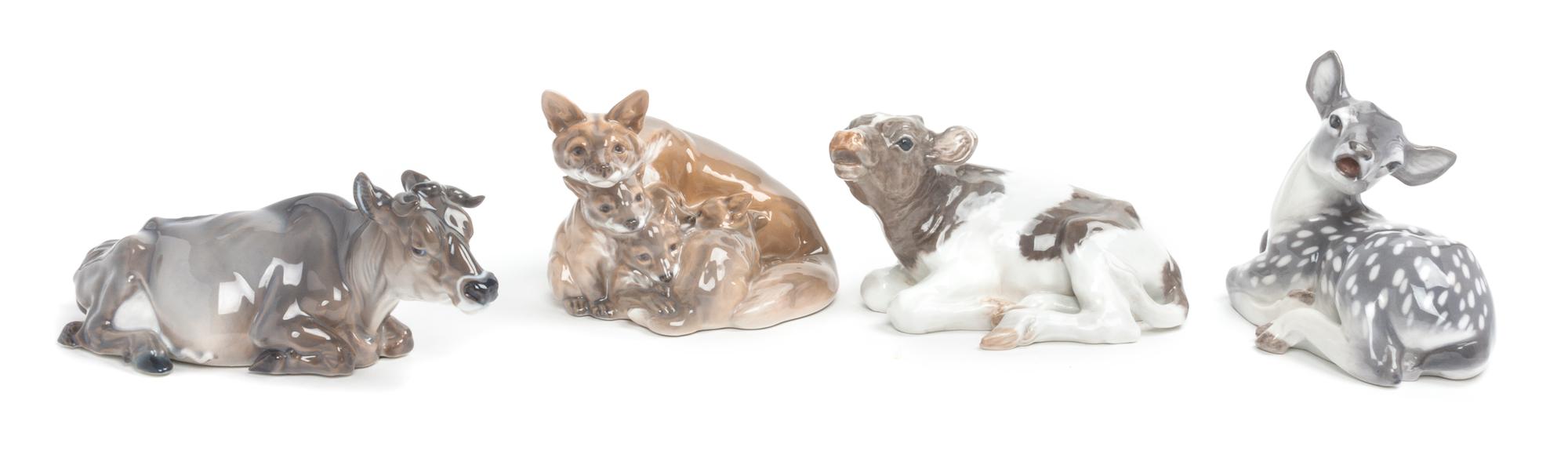 Four Royal Copenhagen Porcelain Figures Width of widest 9 inches. — 20TH CENTURY