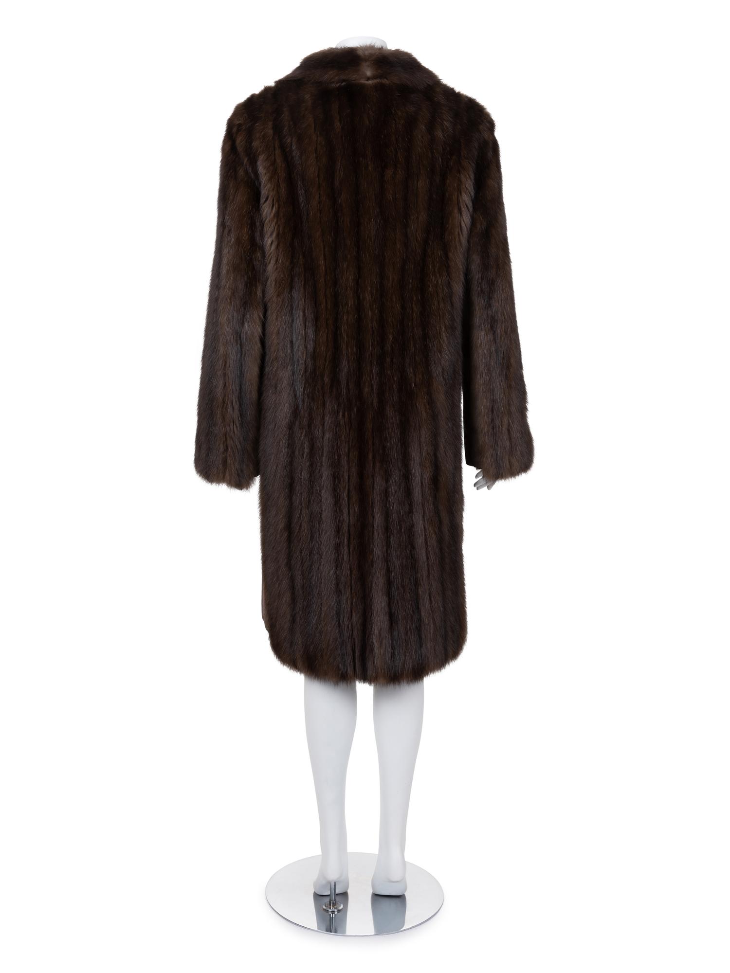 J. Mendel Russian Sable and Suede Coat with Patterned Silk Lining