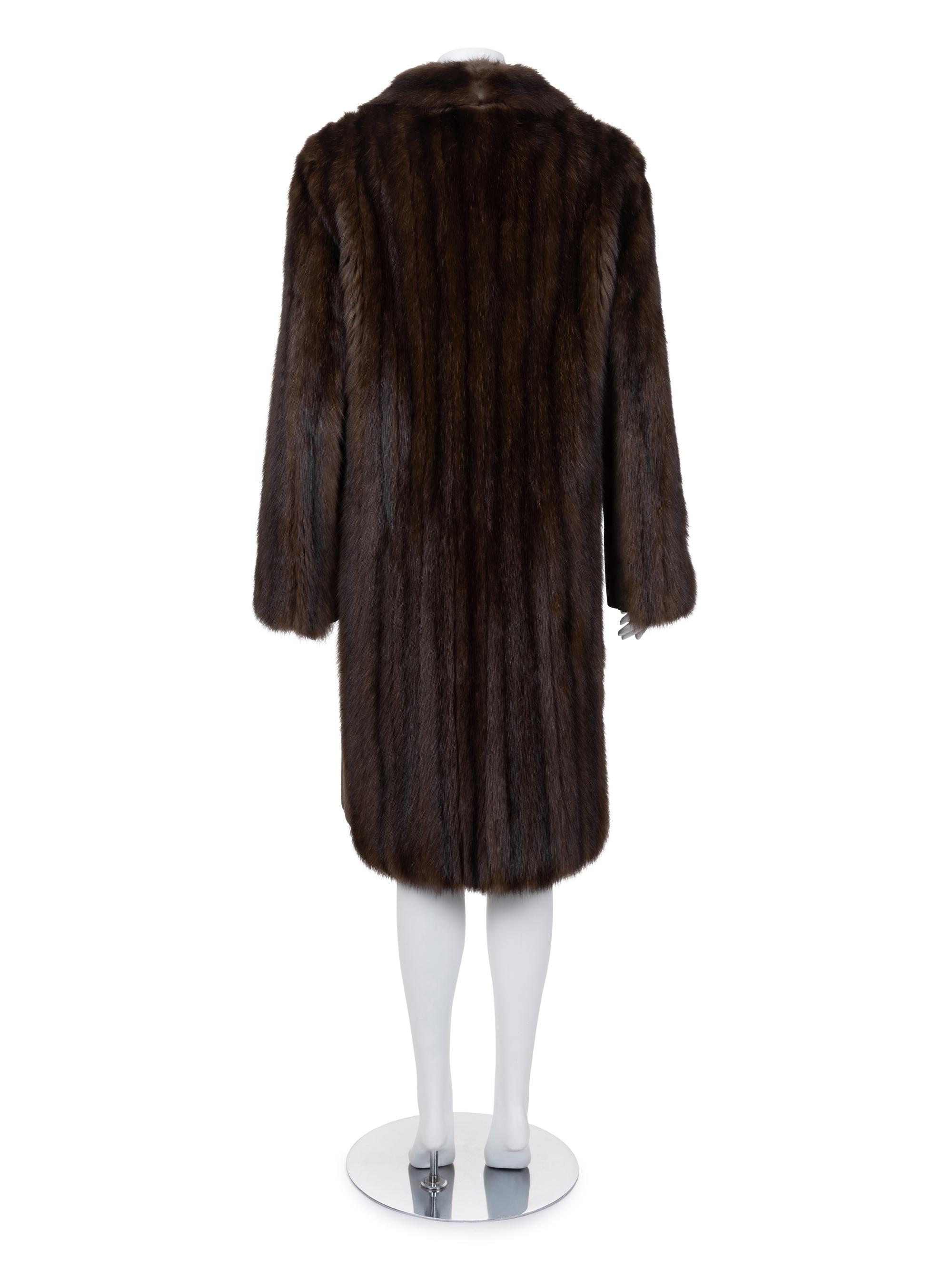 J. Mendel Russian Sable and Suede Coat with Patterned Silk Lining
