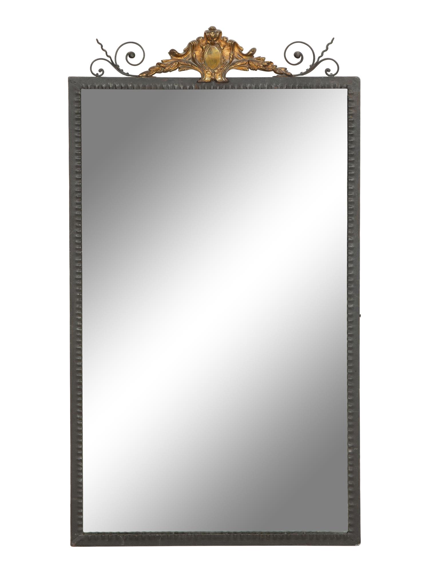 A Belle Epoque Style Parcel Gilt Iron Mirror