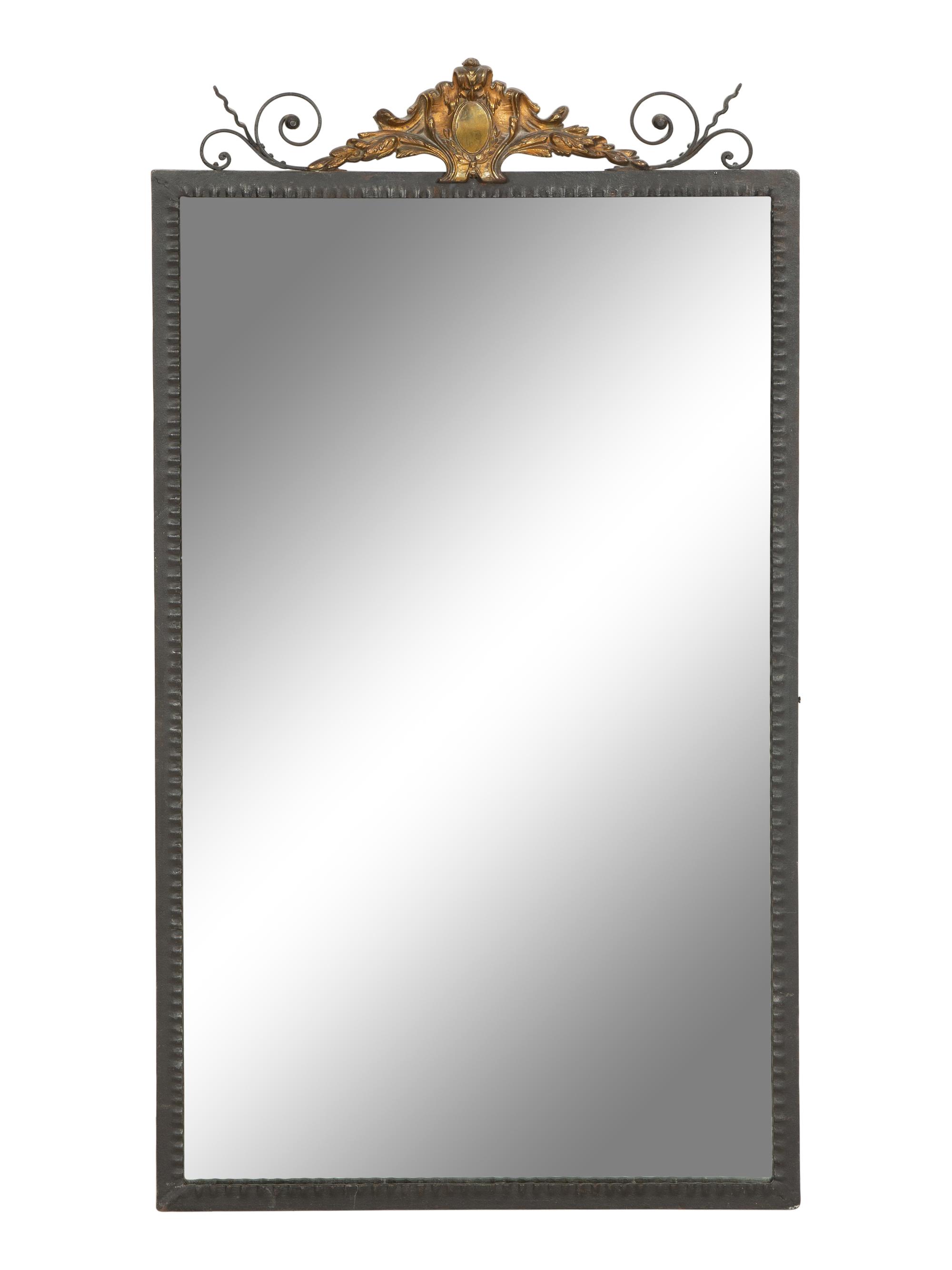 A Belle Epoque Style Parcel Gilt Iron Mirror