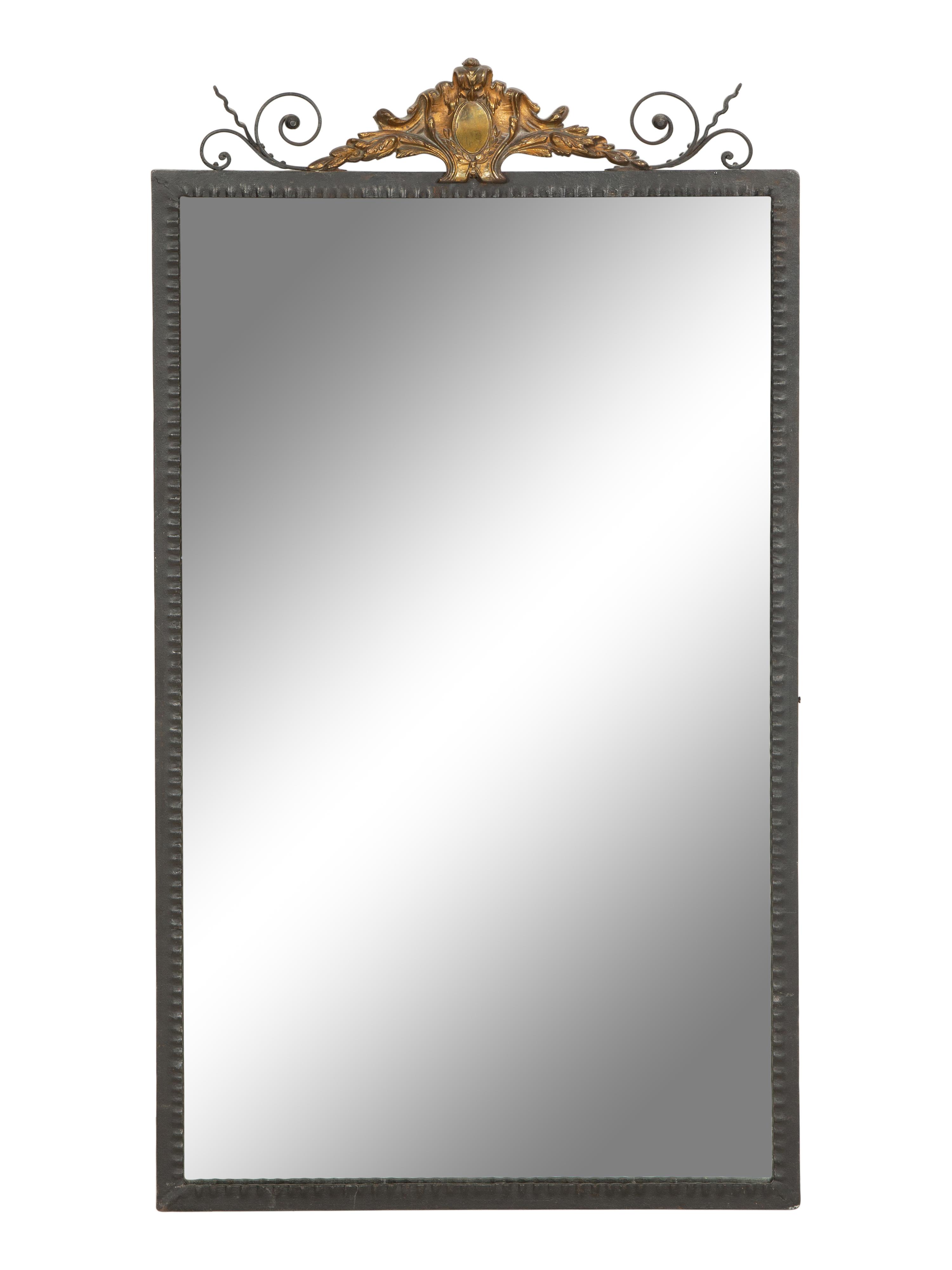 A Belle Epoque Style Parcel Gilt Iron Mirror