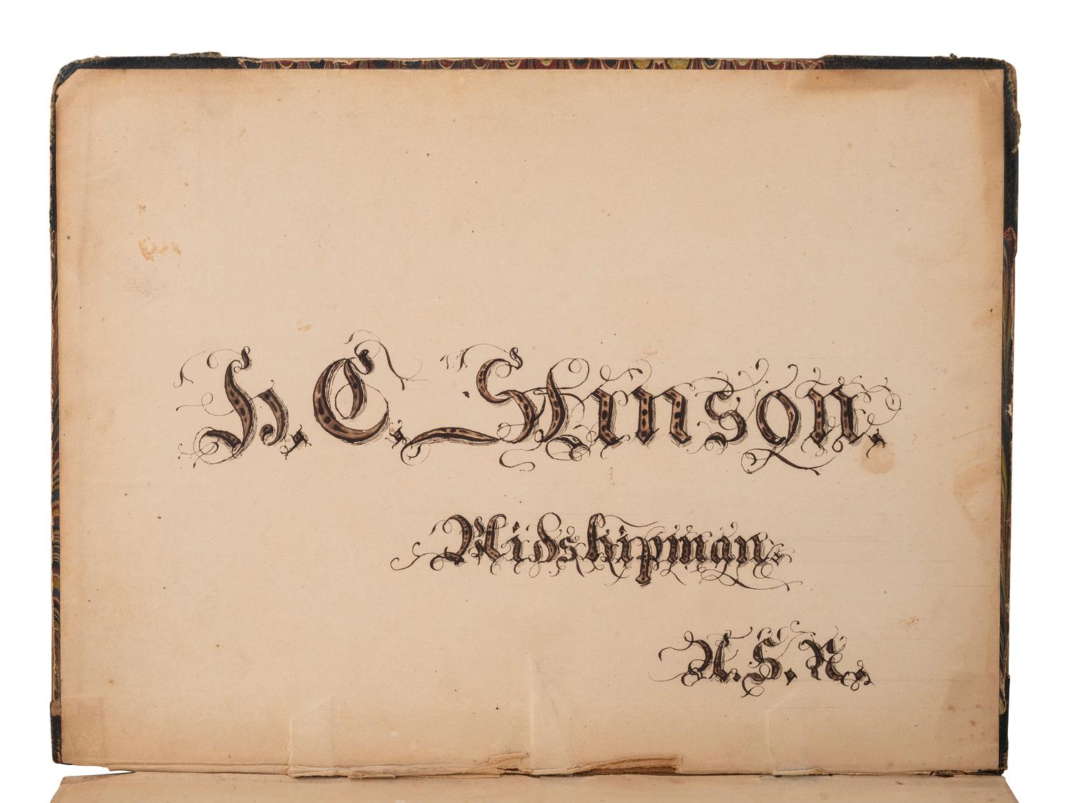 [CIVIL WAR]. Manuscript commonplace book identified to Cadet Herbert Clarence Stinson, US Naval Academy, 1864-1868.