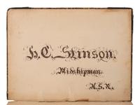[CIVIL WAR]. Manuscript commonplace book identified to Cadet Herbert Clarence Stinson, US Naval Academy, 1864-1868.