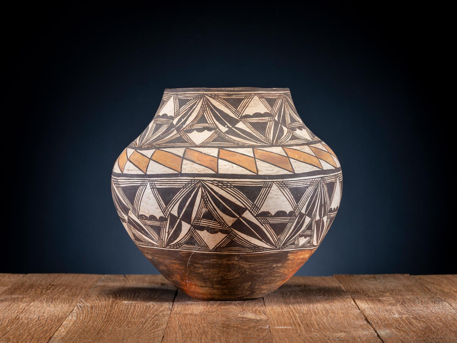 Acoma Polychrome Pottery Olla