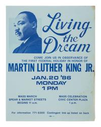 [KING, Martin Luther, Jr. (1929-1968)]. Living the Dream. [San Francisco], 1986.