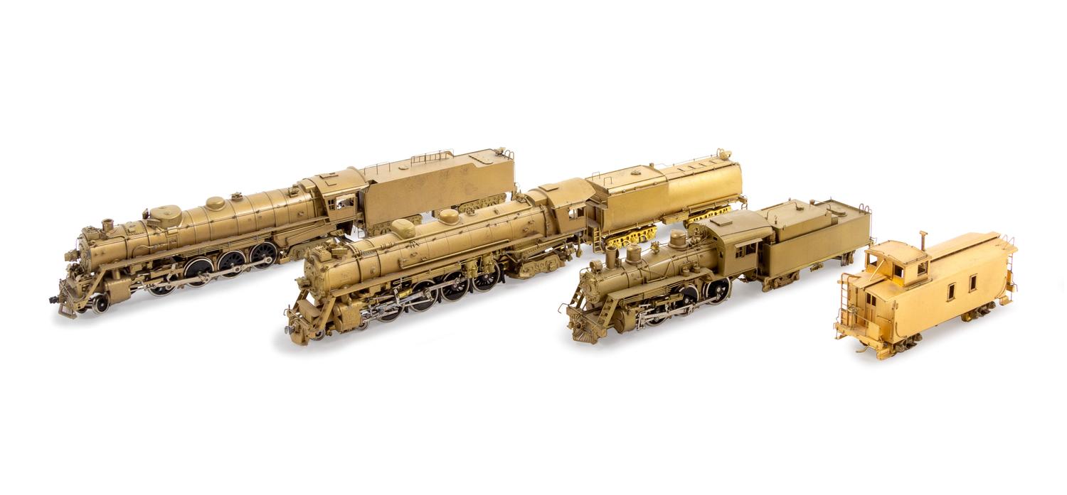 A Group of Three Brass HO-Gauge Locomotive and Tenders
