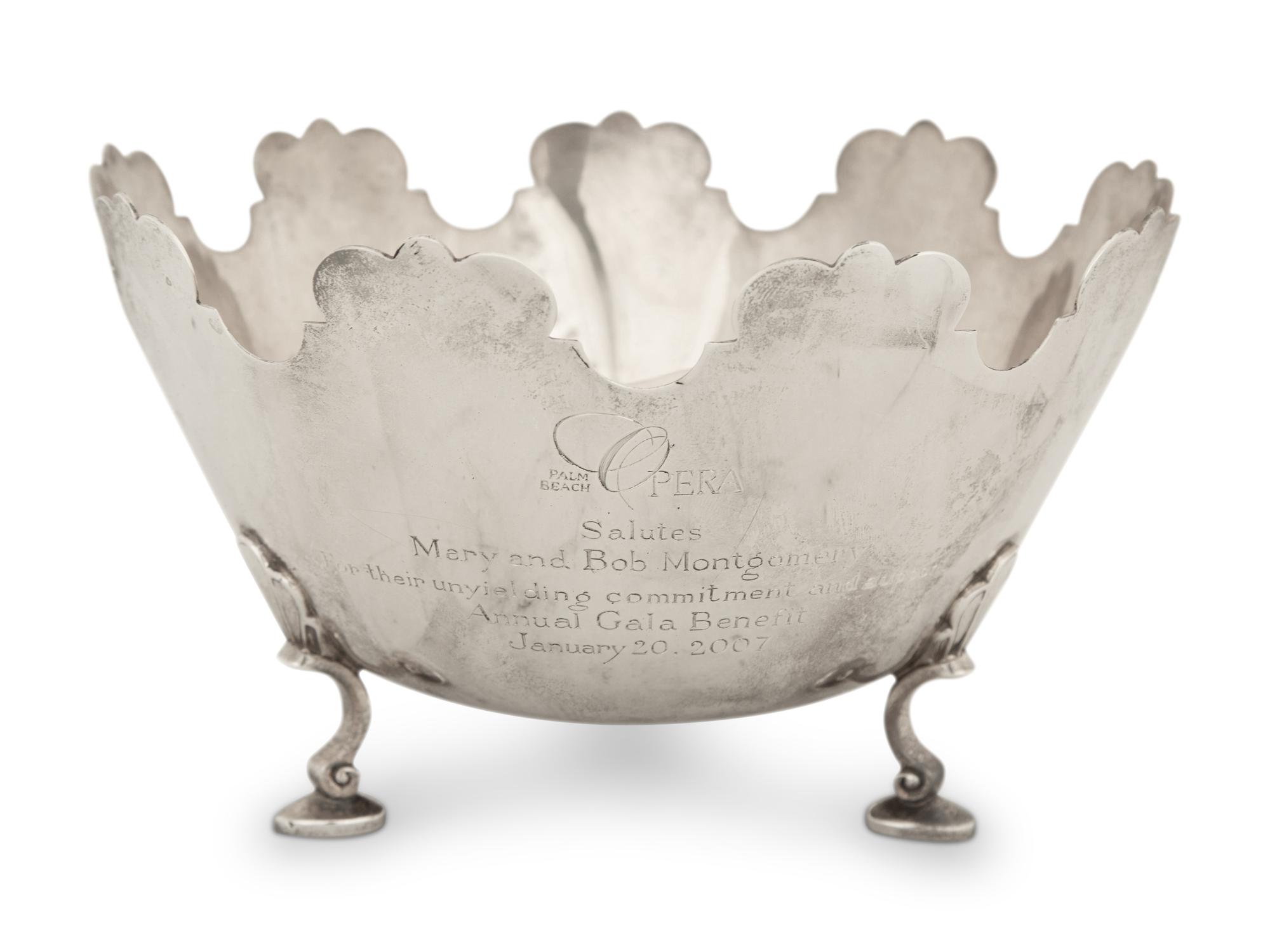 A Tiffany and Co. Silver Monteith Style Footed Bowl