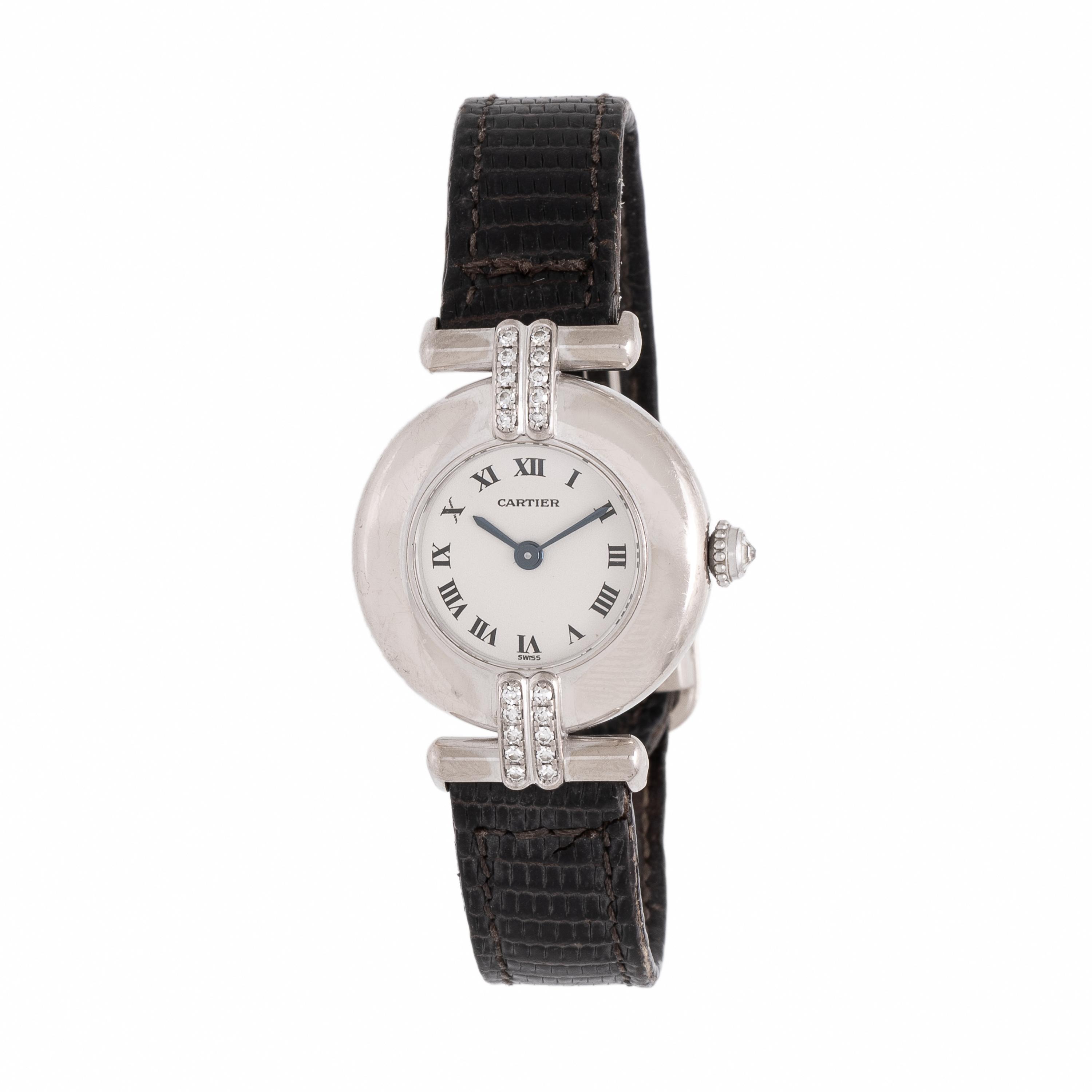 Cartier, Ref. 4572, 18K White Gold and Diamond 'Colisée' Watch, with Box & Service Paperwork