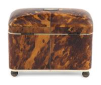 An English Tortoiseshell Tea Caddy